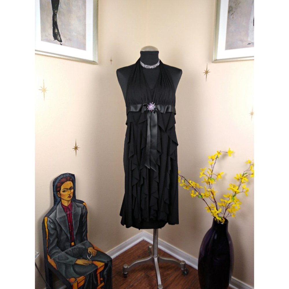 Black Betsy & Adam Halter Cocktail Dress  LBD